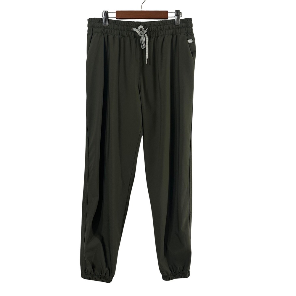 Vuori Women Army Green Performance Jogger Pants Elastic Waist Pockets Size M